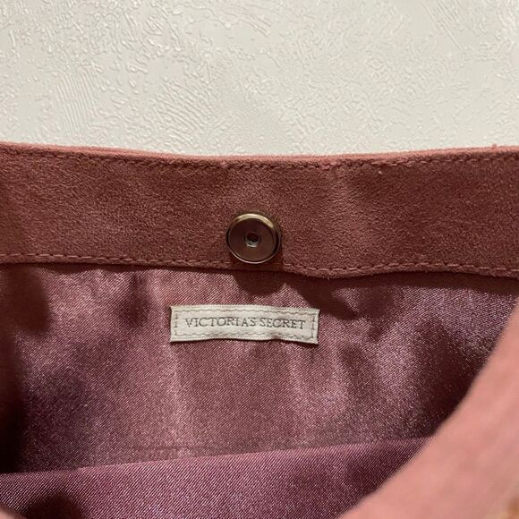 Victoria’s Secret Blush Pink Suede Lace Shoulder Bag Y2K Baguette Purse - Picture 3 of 8